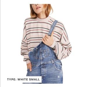 Free People Steph Stripe Mock Neck Shirt